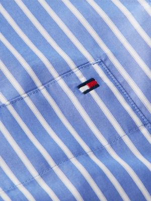 Женские рубашки Tommy Hilfiger Oversized Fit Striped Poplin Shirt — фото 6