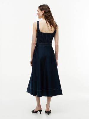 Tommy Hilfiger Contrast Stitch Belted Midi Dress — фото 4