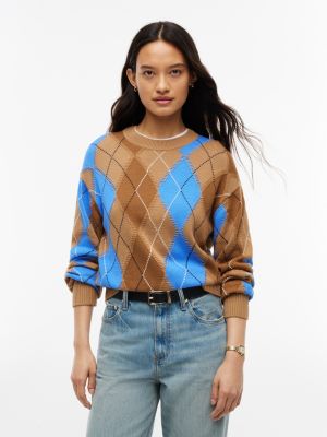 Relaxed Fit Argyle Crewneck Sweater, Safari Canvas Argyle