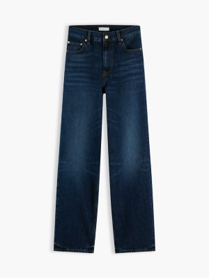 Женские джинсы Tommy Hilfiger High-Rise Straight, цвет: Тёмная варка джинсовый — фото 8