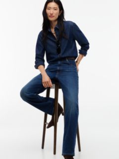 High-Rise Straight Jean — Dark Wash Denim 4