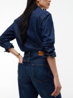 High-Rise Straight Jean — Dark Wash Denim 6