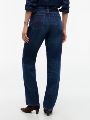 Женские джинсы Tommy Hilfiger High-Rise Straight, цвет: Тёмная варка джинсовый — фото 7
