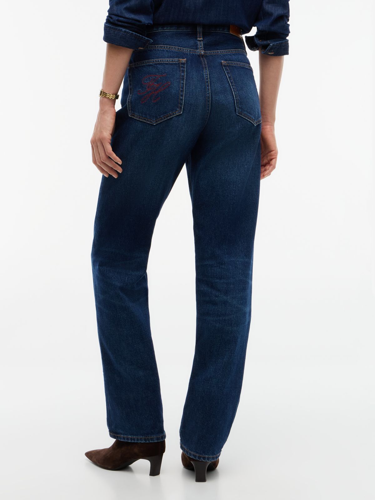 High-Rise Straight Jean — Dark Wash Denim