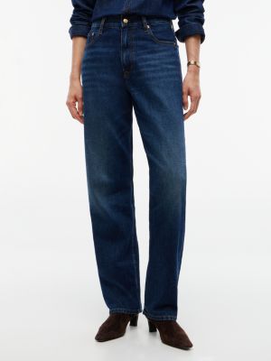 High-Rise Straight Jean, Dark Wash Denim