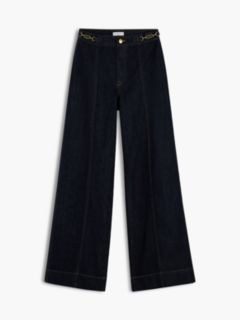 High-Rise Logo Hardware Wide Leg Jean — Rinse 7