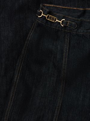 Женские джинсы Tommy Hilfiger High-Rise Logo Hardware Wide Leg, цвет: Rinse — фото 8