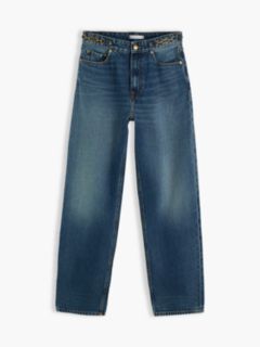 High-Rise Logo Hardware Tapered Jean — Elan 7