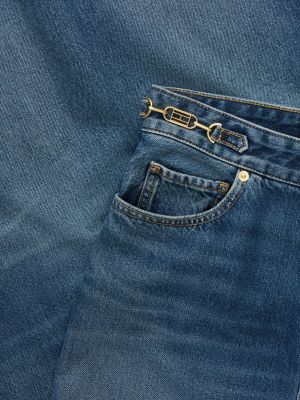 Женские джинсы Tommy Hilfiger High-Rise Logo Hardware Tapered Jean, цвет: Elan — фото 8