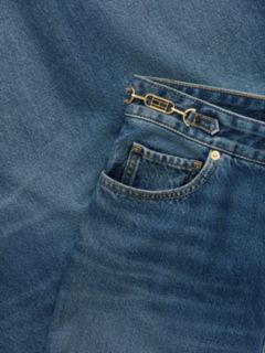 High-Rise Logo Hardware Tapered Jean — Elan 8