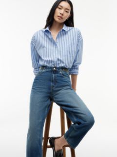 High-Rise Logo Hardware Tapered Jean — Elan 4