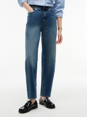 High-Rise Logo Hardware Tapered Jean, Elan