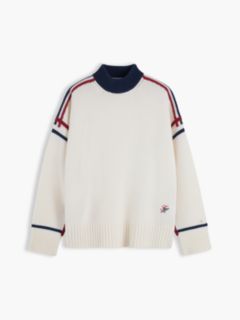 Relaxed Fit Wool Mockneck Sweater — Ivory Petal 5