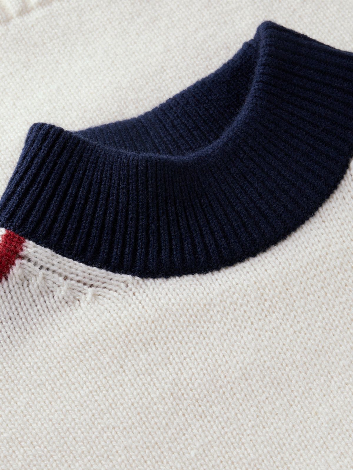 Relaxed Fit Wool Mockneck Sweater — Ivory Petal