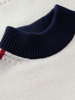 Relaxed Fit Wool Mockneck Sweater — Ivory Petal 6
