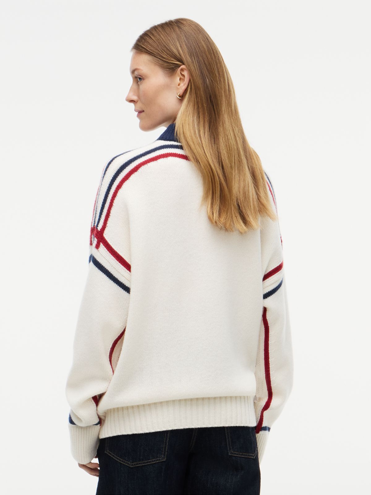 Relaxed Fit Wool Mockneck Sweater — Ivory Petal