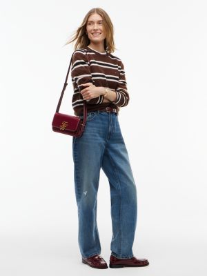 Женский свитер Tommy Hilfiger Wool Crewneck, цвет: Коричневый полосатый — фото 2