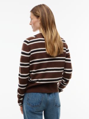 Женский свитер Tommy Hilfiger Wool Crewneck, цвет: Коричневый полосатый — фото 4