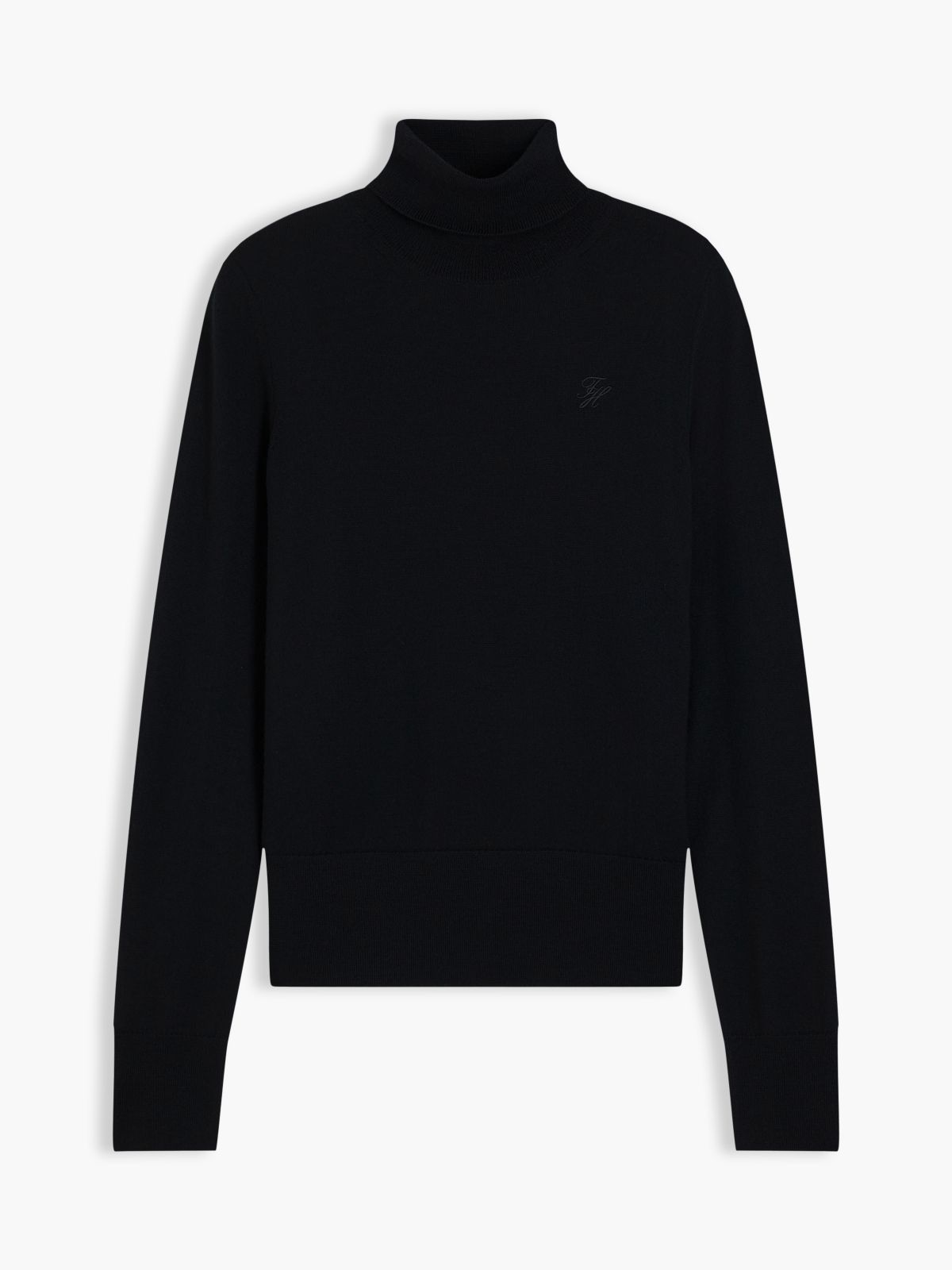 Merino Wool Turtleneck Sweater — Black