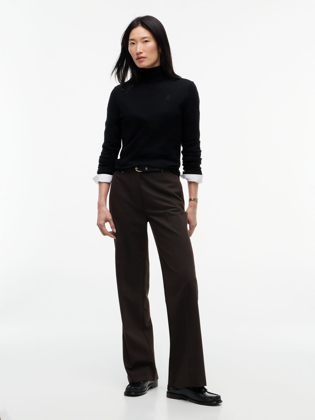 Merino Wool Turtleneck Sweater — Black