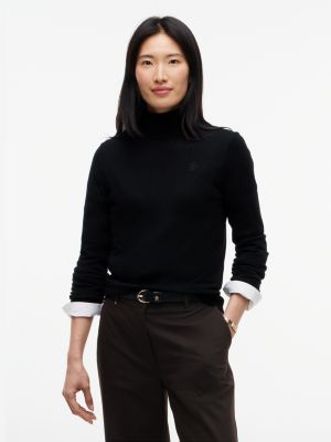 Merino Wool Turtleneck Sweater, Black