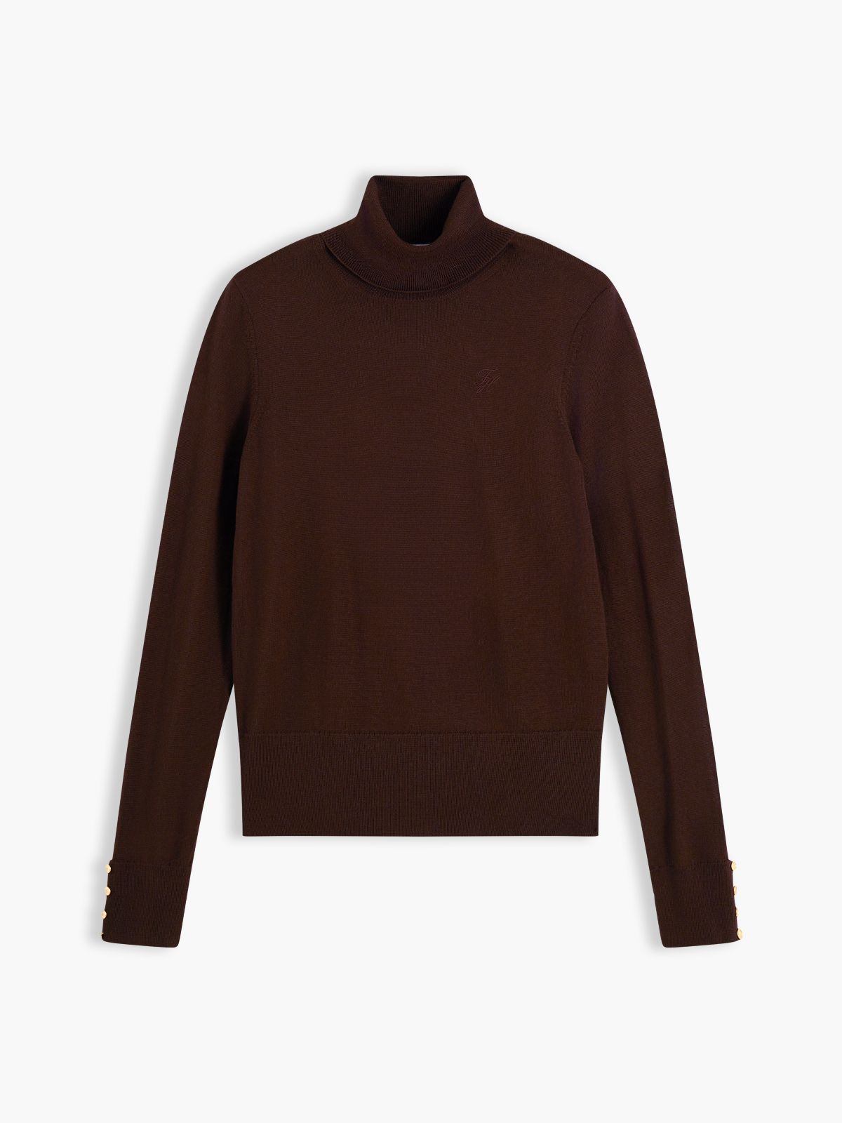 Merino Wool Turtleneck Sweater — Chocolate