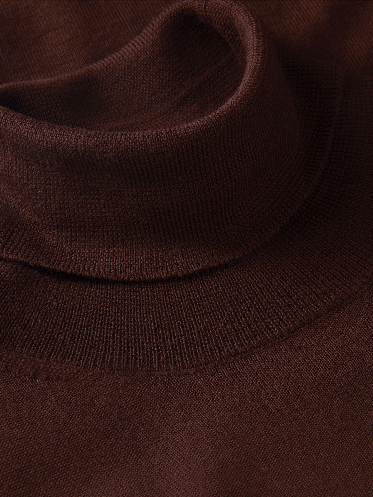 Merino Wool Turtleneck Sweater — Chocolate