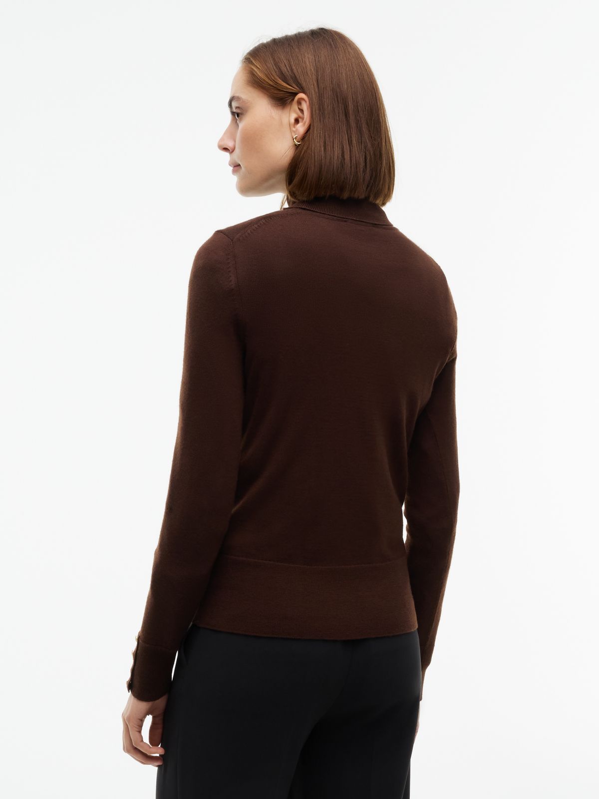 Merino Wool Turtleneck Sweater — Chocolate