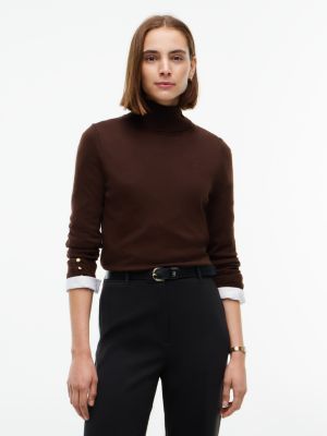 Merino Wool Turtleneck Sweater, Chocolate