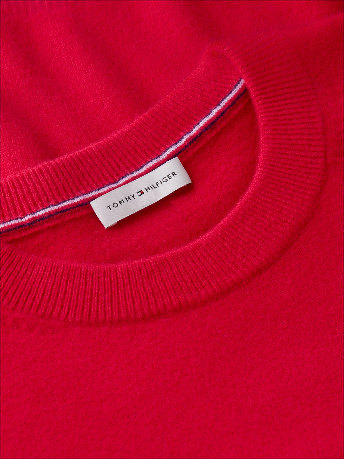 Embroidered Crest Logo Cashmere Sweater — Medium Red