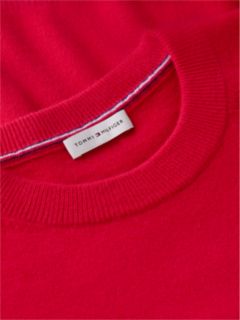 Embroidered Crest Logo Cashmere Sweater — Medium Red 6