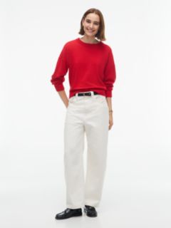 Embroidered Crest Logo Cashmere Sweater — Medium Red 2