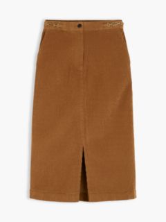 Stretch Corduroy Pencil Skirt — Desert Khaki 5