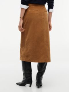 Stretch Corduroy Pencil Skirt — Desert Khaki 4