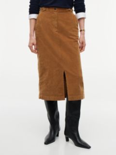 Stretch Corduroy Pencil Skirt — Desert Khaki 1