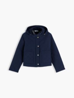 Water-Repellent Quilted Hooded Jacket — Navy 6