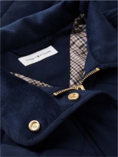Water-Repellent Quilted Hooded Jacket — Navy 7
