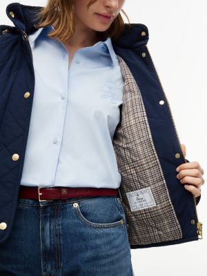 Женская куртка Tommy Hilfiger Water-Repellent Quilted Hooded, цвет: Тёмно-синий — фото 4