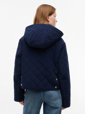 Женская куртка Tommy Hilfiger Water-Repellent Quilted Hooded, цвет: Тёмно-синий — фото 5