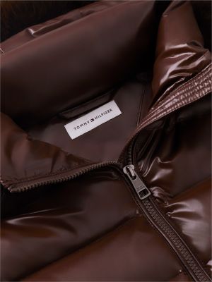 Женская куртка Tommy Hilfiger Shiny Down Puffer, цвет: Шоколадный — фото 7