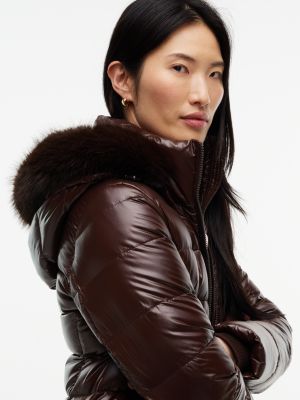 Женская куртка Tommy Hilfiger Shiny Down Puffer, цвет: Шоколадный — фото 3