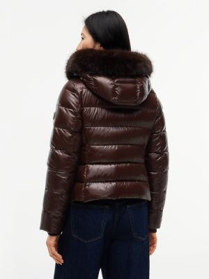 Женская куртка Tommy Hilfiger Shiny Down Puffer, цвет: Шоколадный — фото 5