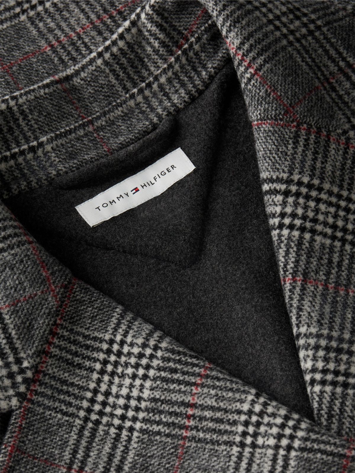 Glen Plaid Wool-Blend Coat — Grey Check