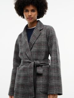 Glen Plaid Wool-Blend Coat — Grey Check 2