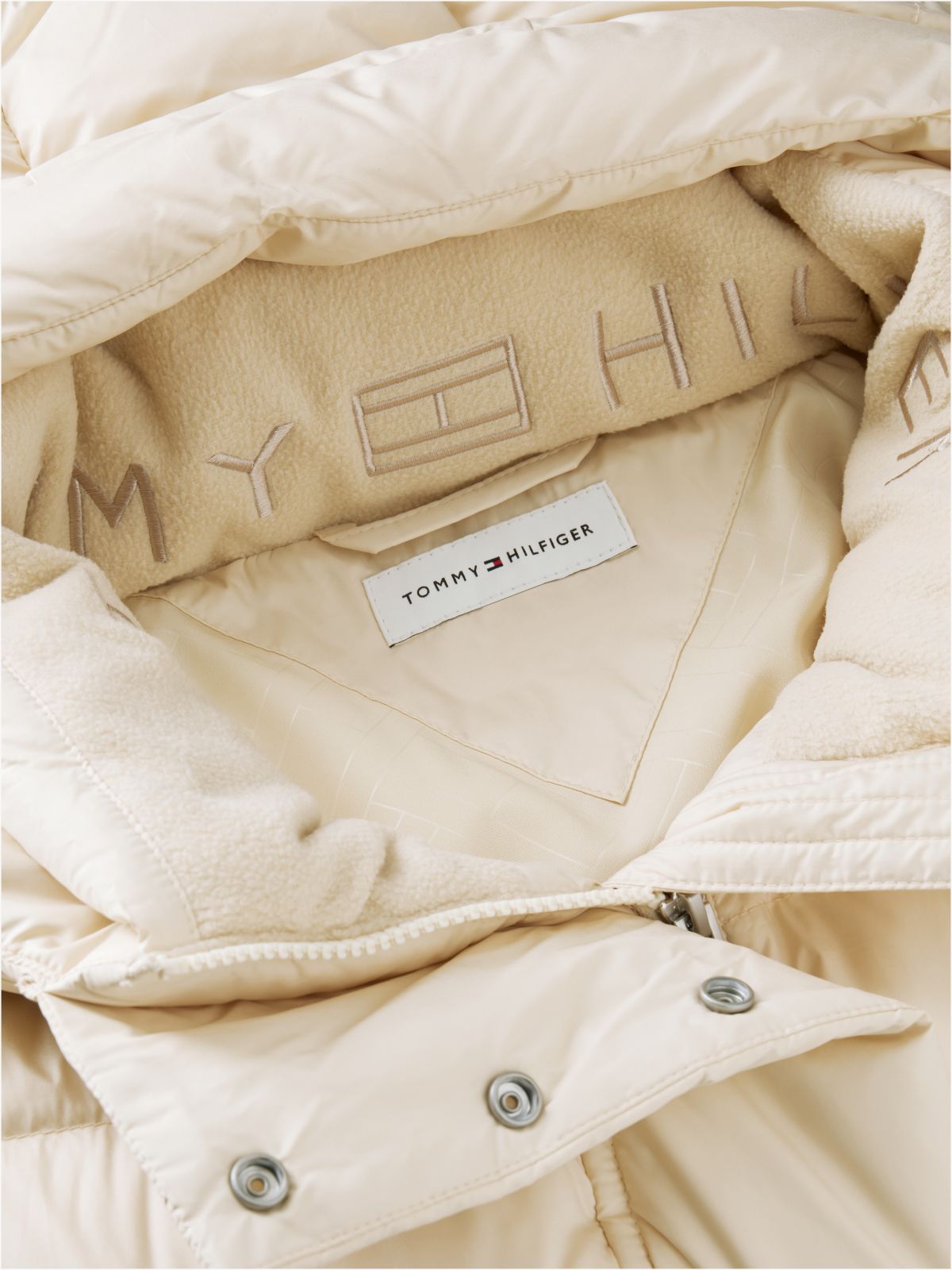 Water-Repellent Down Puffer Coat — Ivory