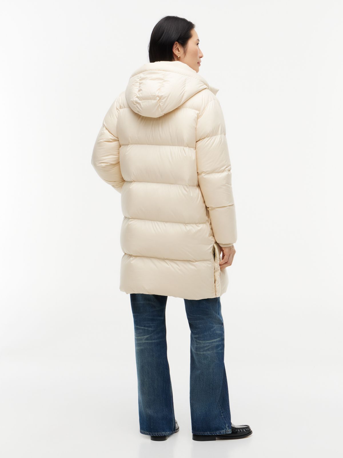 Water-Repellent Down Puffer Coat — Ivory