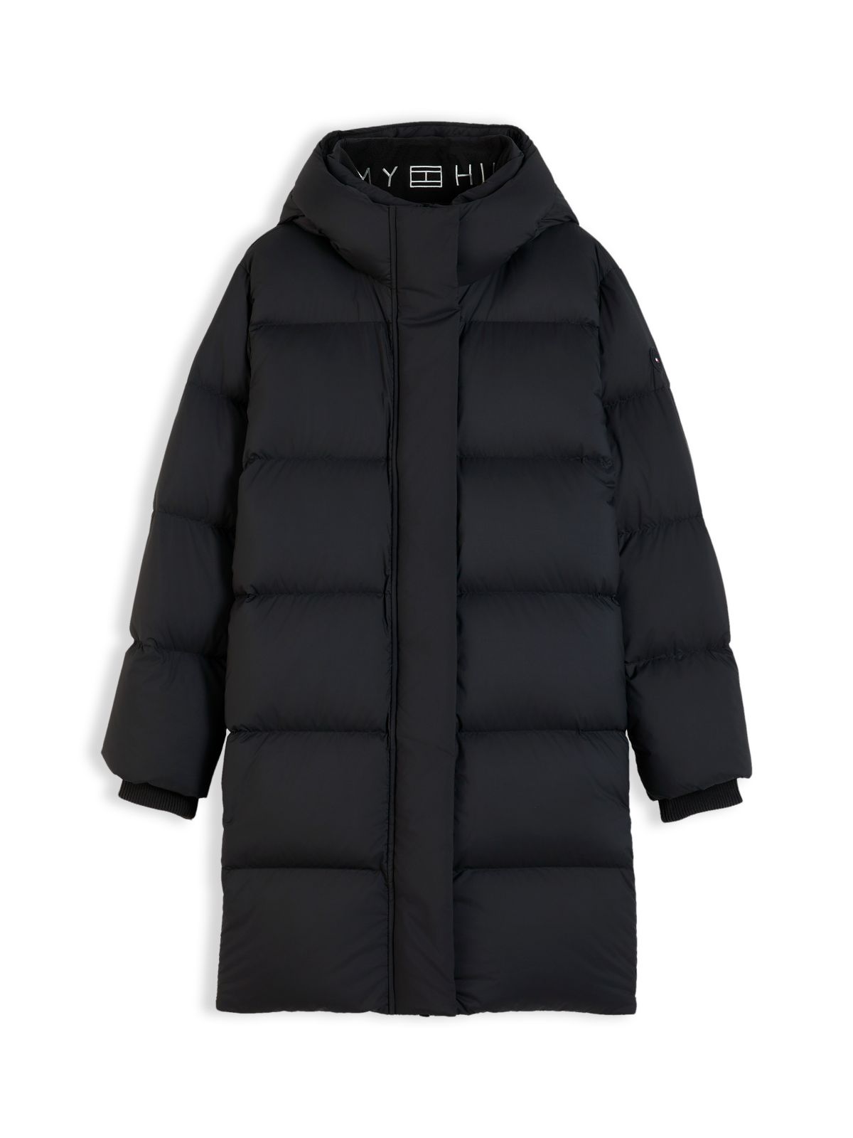Water-Repellent Down Puffer Coat — Black