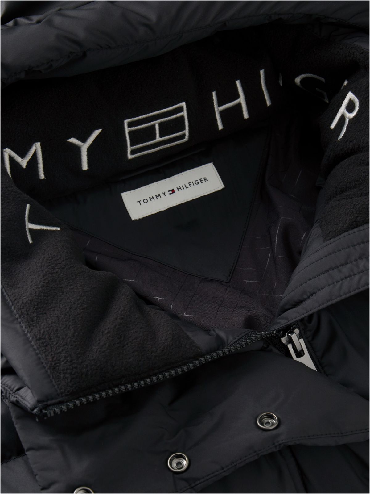 Water-Repellent Down Puffer Coat — Black