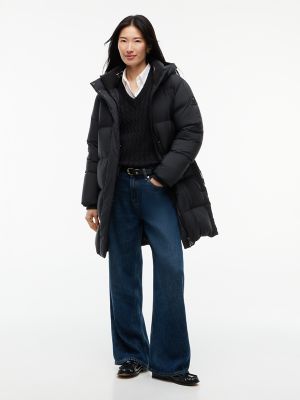 Water-Repellent Down Puffer Coat, Black