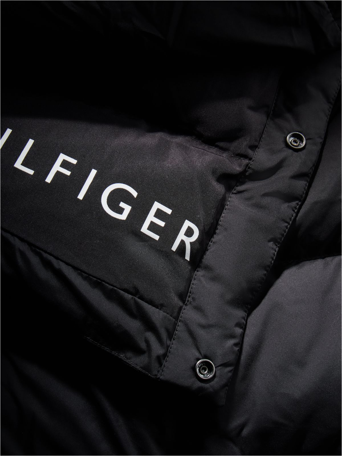 Water-Repellent Down Maxi Puffer Coat — Black